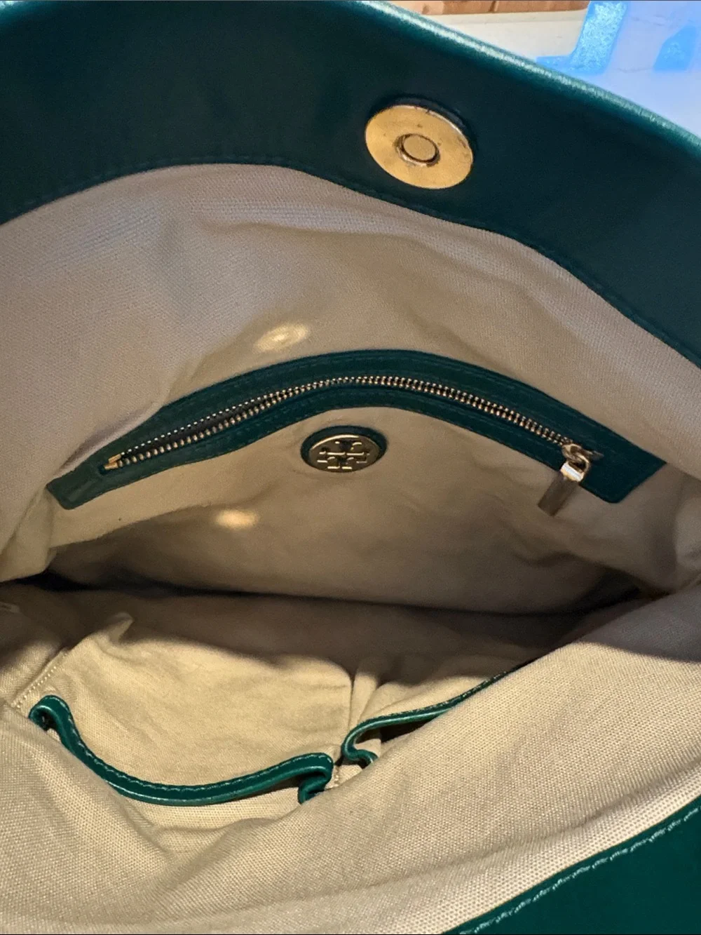 Tory Burch Green Leather Crossbody/shoulder Bag